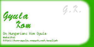 gyula kom business card